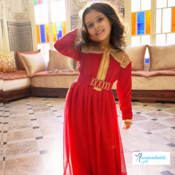 Caftan -rouge pour fille 